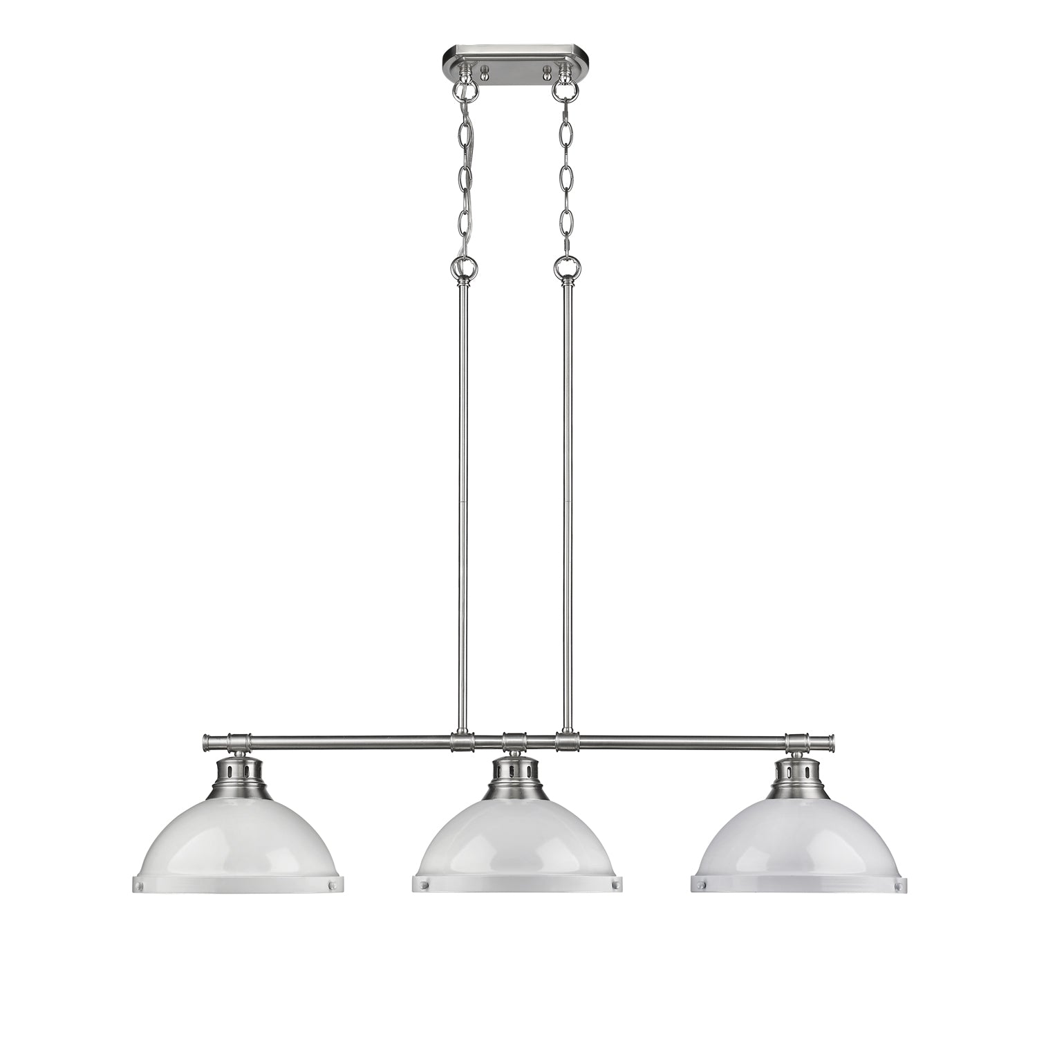 Yep by Golden Lighting Duncan 3-light Island Light in Pewter and White shade - - Golden Lighting