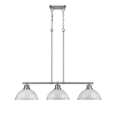 Yep by Golden Lighting Duncan 3-light Island Light in Pewter and White shade - - Golden Lighting