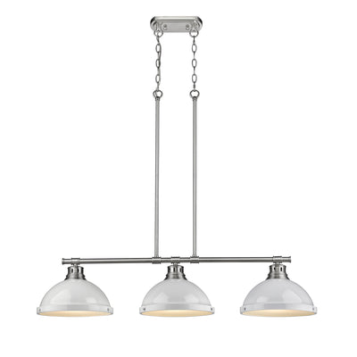 Yep by Golden Lighting Duncan 3-light Island Light in Pewter and White shade - - Golden Lighting