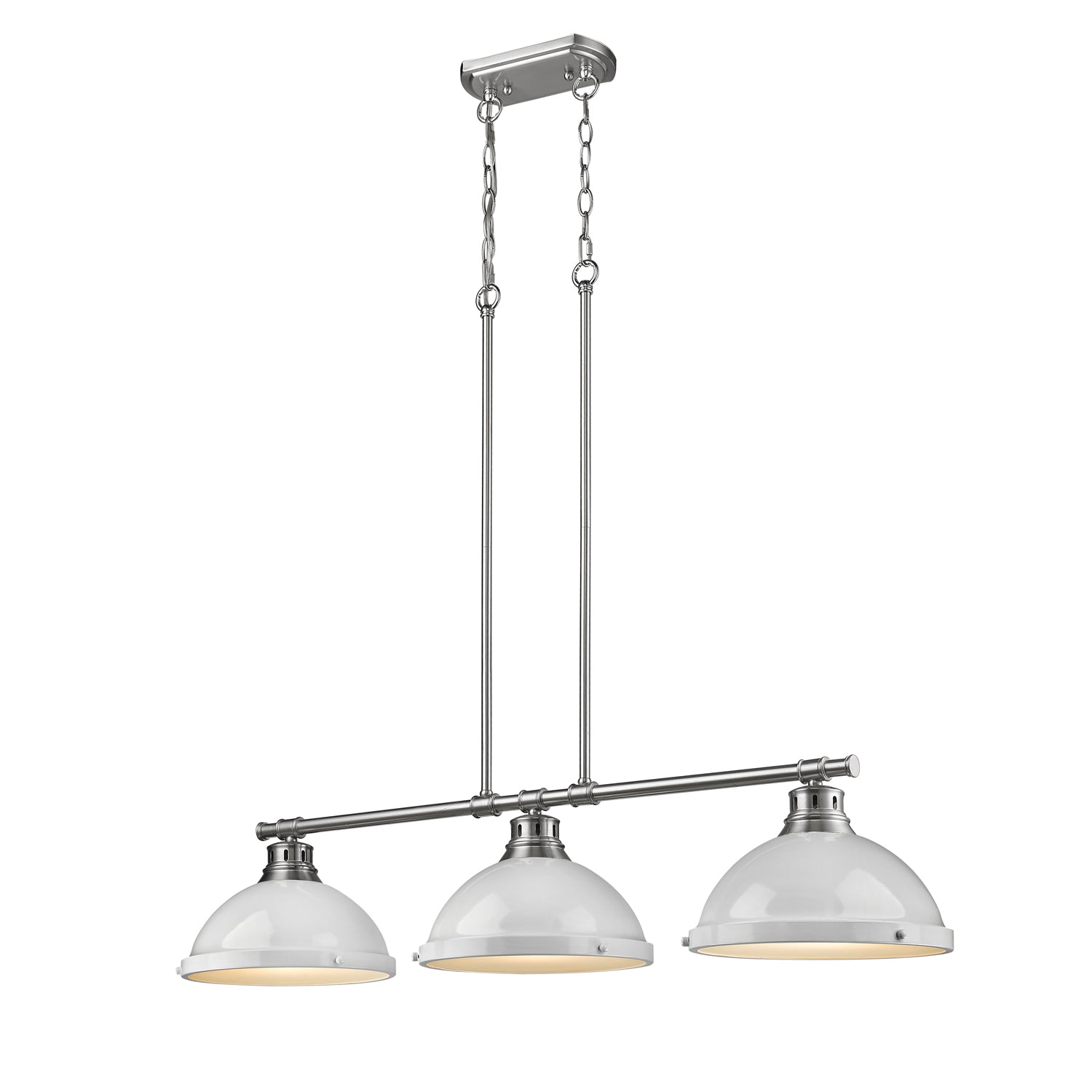Yep by Golden Lighting Duncan 3-light Island Light in Pewter and White shade - - Golden Lighting