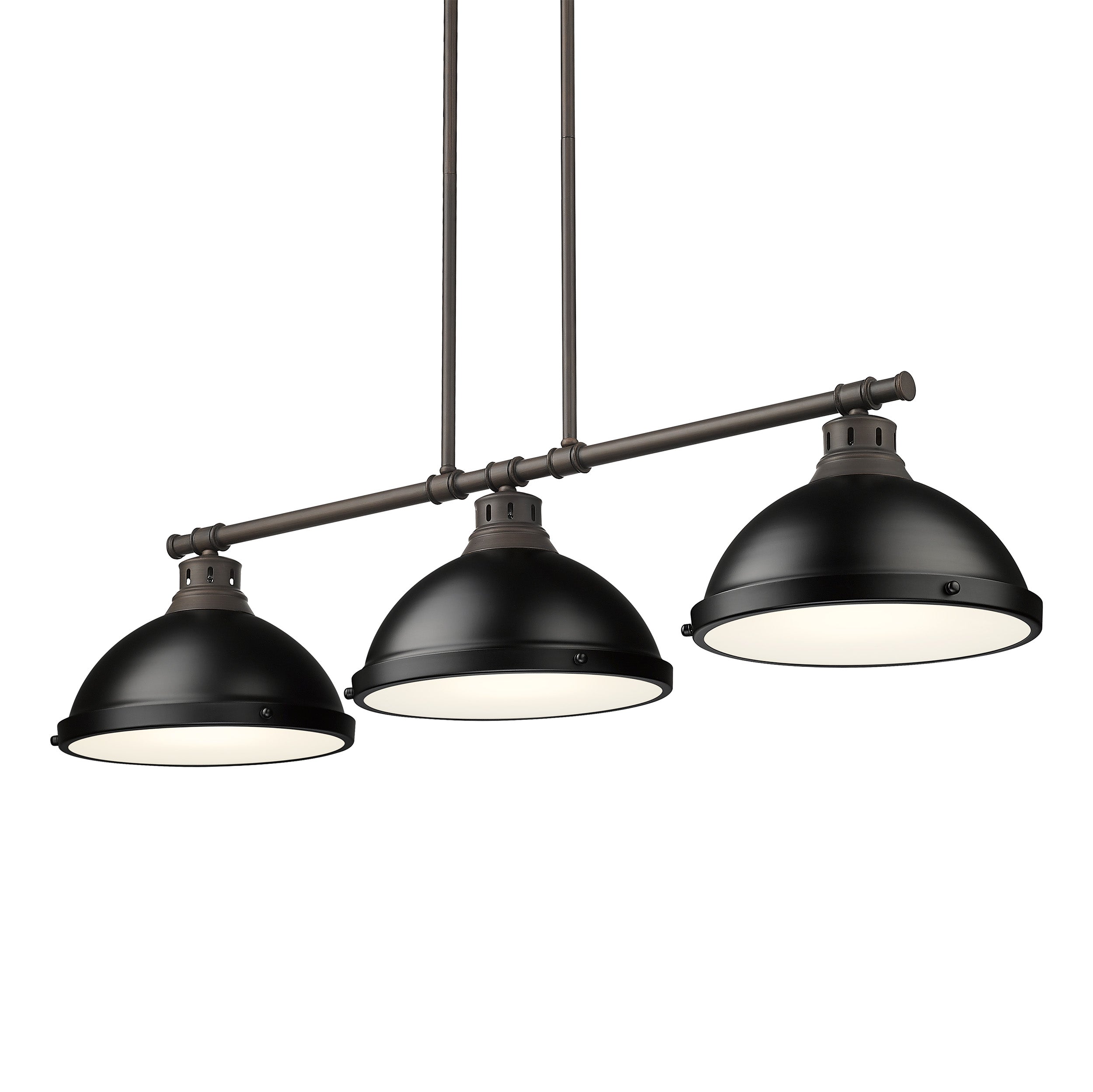 Yep by Golden Lighting Duncan 3-light Island Light in Rubbed Bronze and Matte Black shade - - Golden Lighting