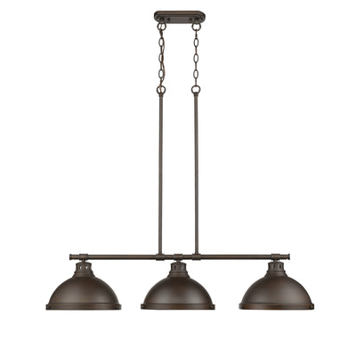 Duncan 3-light Island Light in Rubbed Bronze - - Golden Lighting