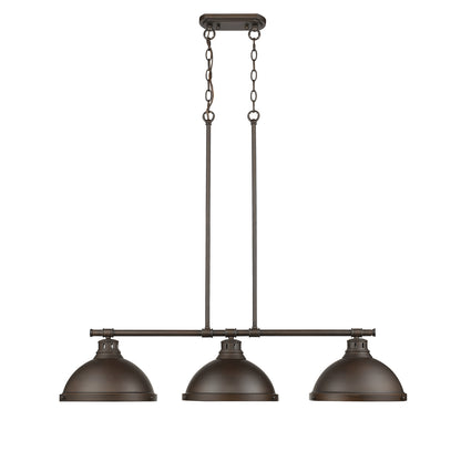 Duncan 3-light Island Light in Rubbed Bronze - - Golden Lighting