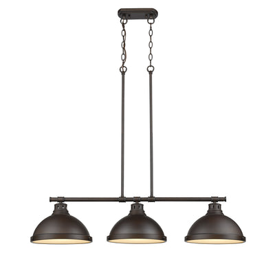 Duncan 3-light Island Light in Rubbed Bronze - - Golden Lighting