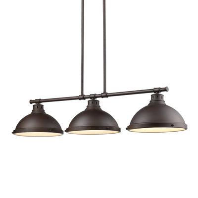 Duncan 3-light Island Light in Rubbed Bronze - - Golden Lighting