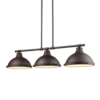 Duncan 3-light Island Light in Rubbed Bronze - - Golden Lighting