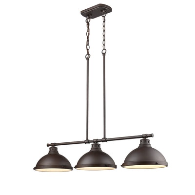 Duncan 3-light Island Light in Rubbed Bronze - - Golden Lighting