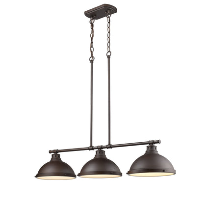 Duncan 3-light Island Light in Rubbed Bronze - - Golden Lighting