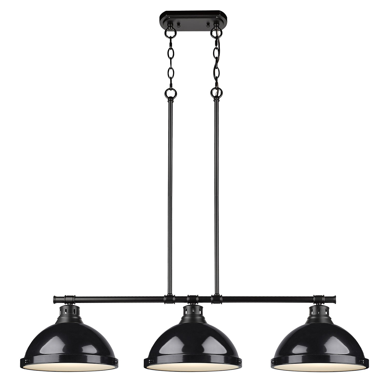 Yep by Golden Lighting Duncan 3-light Island Light in Matte Black and Black shade - - Golden Lighting