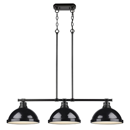 Yep by Golden Lighting Duncan 3-light Island Light in Matte Black and Black shade - - Golden Lighting