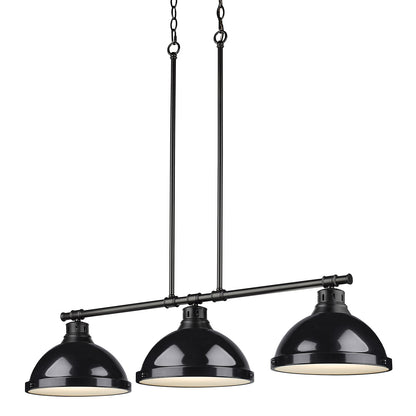 Duncan 1-Light Pendant with Chain in Rubbed Bronze with Pewter - - Golden Lighting