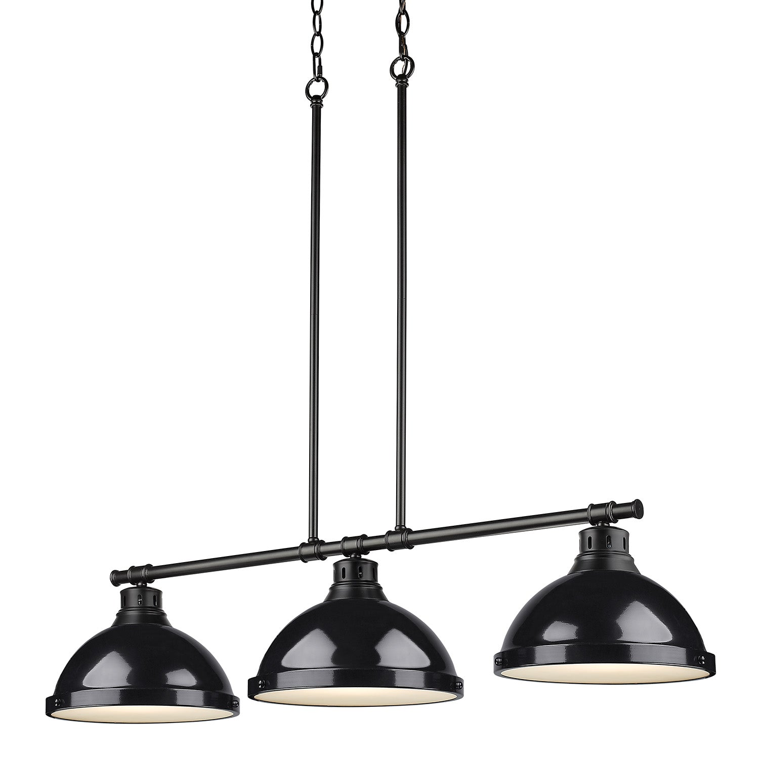 Duncan 3-Light Linear Pendant in Matte Black with Black - - Golden Lighting