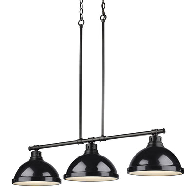 Yep by Golden Lighting Duncan 3-light Island Light in Matte Black and Black shade - - Golden Lighting