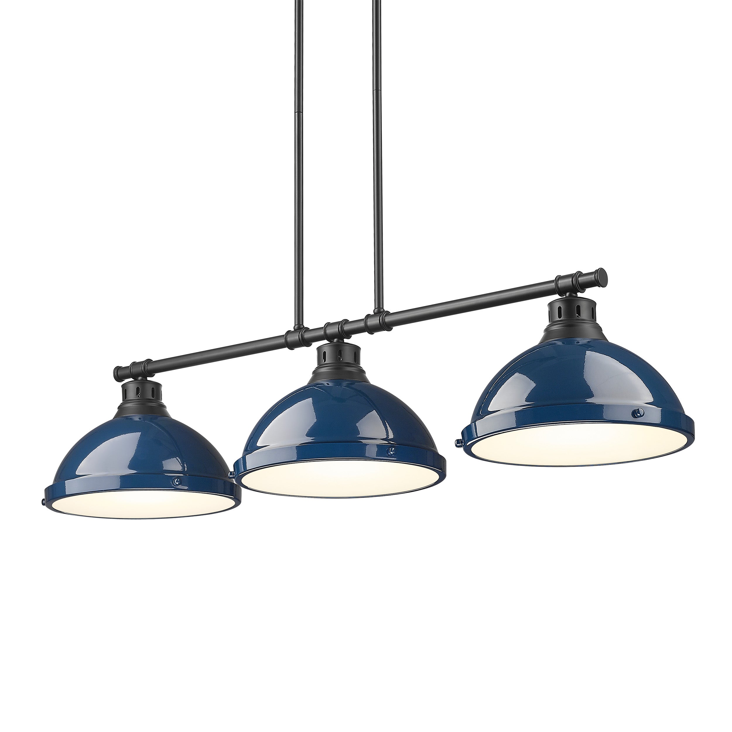 Yep by Golden Lighting Duncan 3-light Island Light in Matte Black and Navy Blue shade - - Golden Lighting