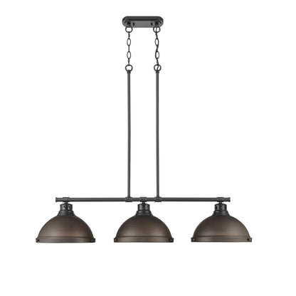 Duncan Small Pendant with Chain in Matte Black with Clear Glass - - Golden Lighting