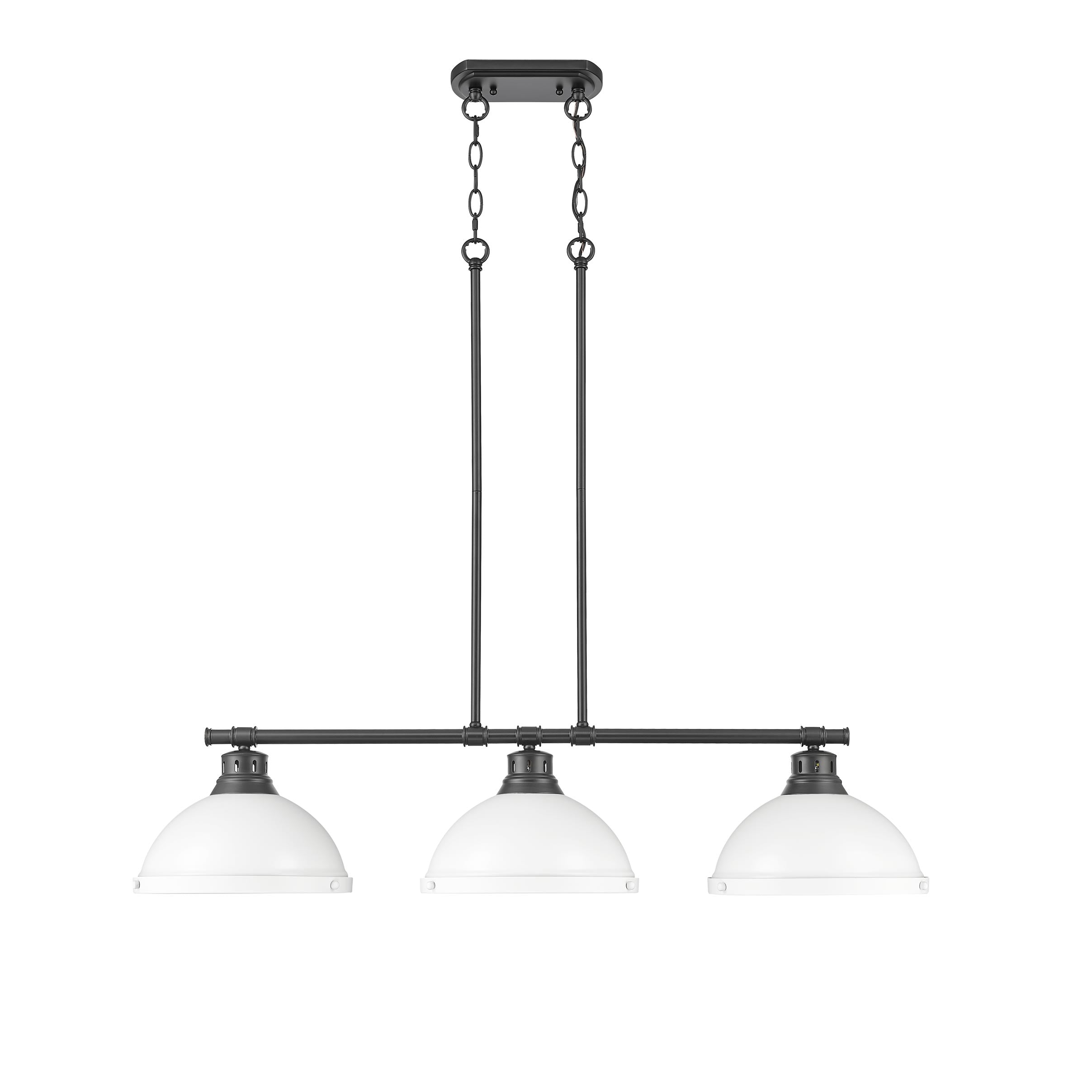 Duncan Small Pendant with Chain in Rubbed Bronze with Aged Brass - - Golden Lighting