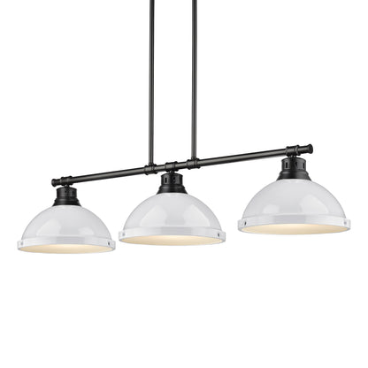 Yep by Golden Lighting Duncan 3-light Island Light in Matte Black and White shade - - Golden Lighting