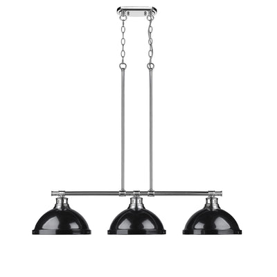 Yep by Golden Lighting Duncan 3-light Island Light in Chrome and Black shade - - Golden Lighting