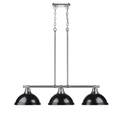 Yep by Golden Lighting Duncan 3-light Island Light in Chrome and Black shade - - Golden Lighting