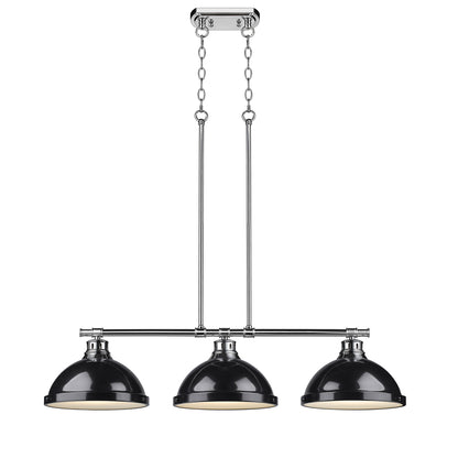 Yep by Golden Lighting Duncan 3-light Island Light in Chrome and Black shade