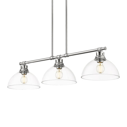 Yep by Golden Lighting Duncan 3-light Island Light in Chrome and Clear Glass