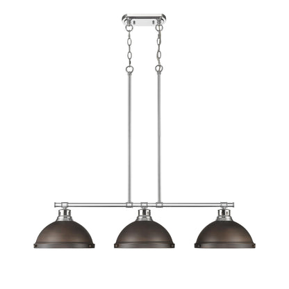 Duncan Small Pendant with Rod in Matte Black with Clear Glass - - Golden Lighting