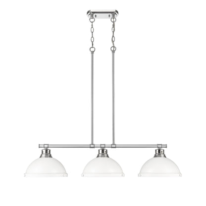 Duncan Small Pendant with Rod in Matte Black with Matte White - - Golden Lighting