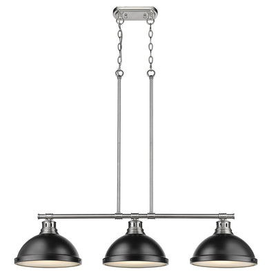 Yep by Golden Lighting Duncan 3-light Island Light in Pewter and Matte Black shade - - Golden Lighting