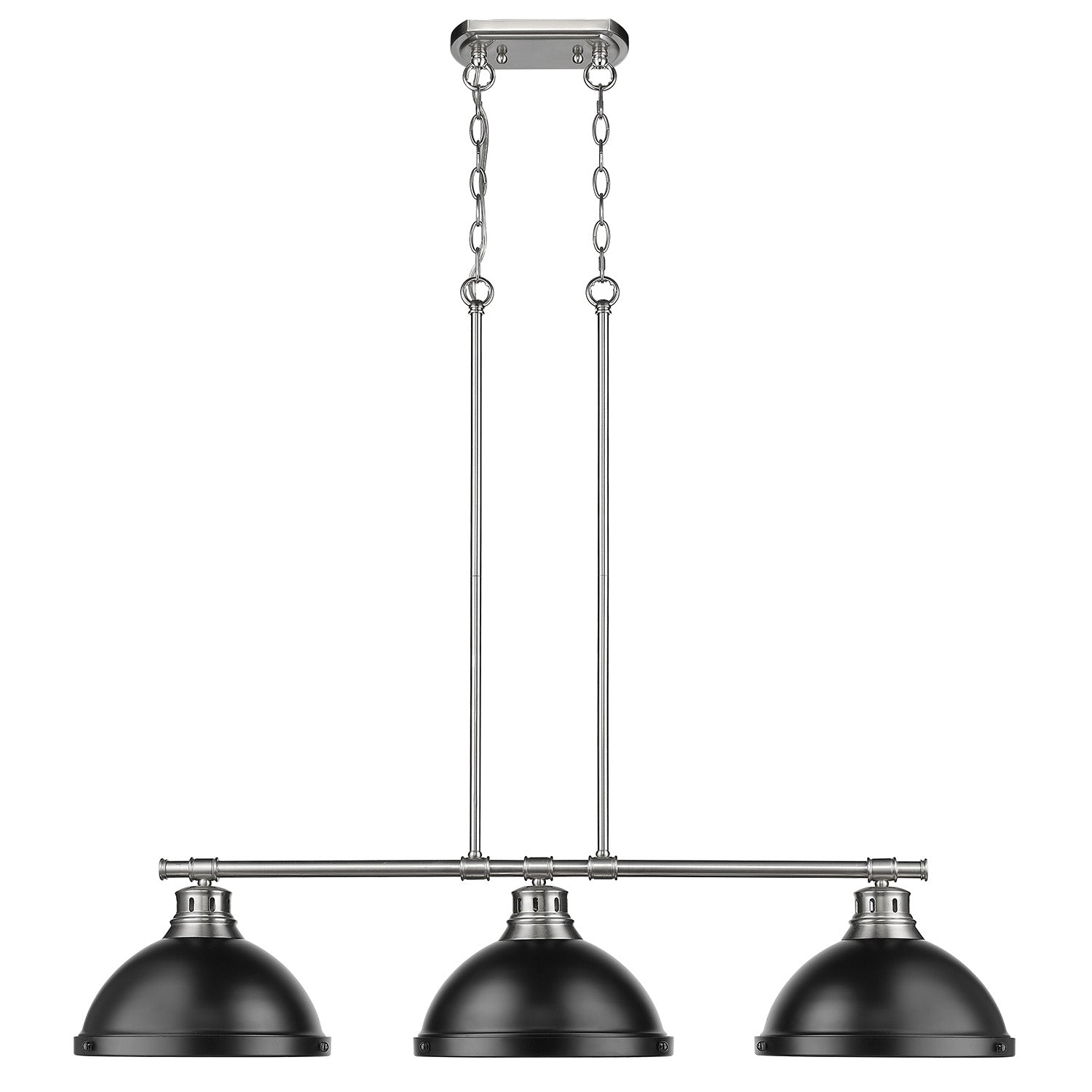 Yep by Golden Lighting Duncan 3-light Island Light in Pewter and Matte Black shade - - Golden Lighting