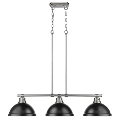 Yep by Golden Lighting Duncan 3-light Island Light in Pewter and Matte Black shade - - Golden Lighting