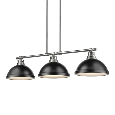 Yep by Golden Lighting Duncan 3-light Island Light in Pewter and Matte Black shade - - Golden Lighting