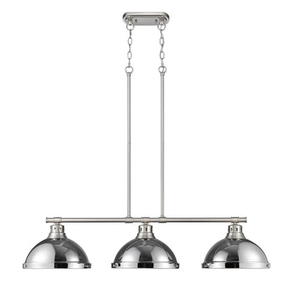Yep by Golden Lighting Duncan 3-light Island Light in Pewter and Chrome shade - - Golden Lighting