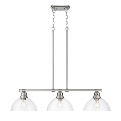 Yep by Golden Lighting Duncan 3-light Island Light in Pewter and Clear Glass - - Golden Lighting