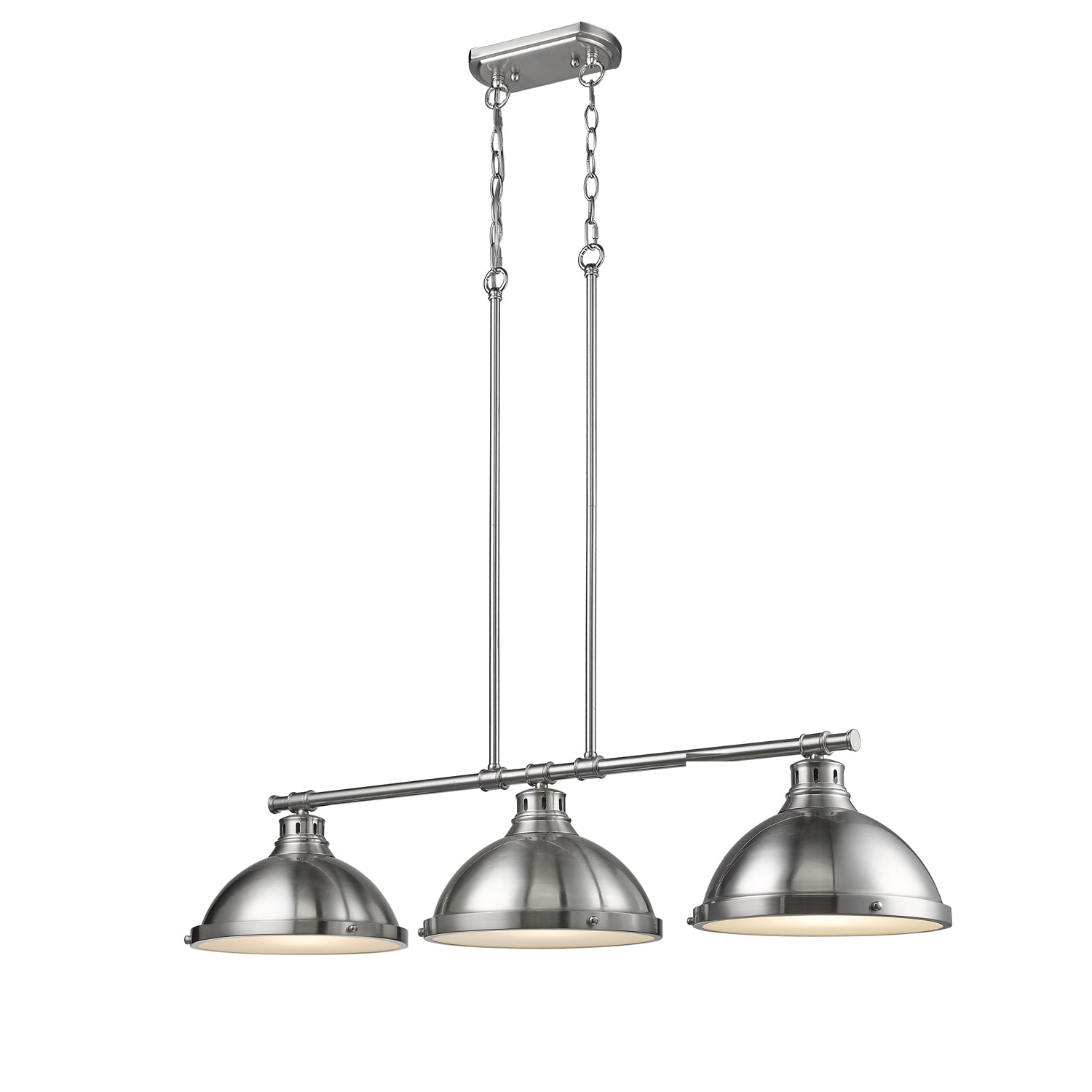 Duncan Small Pendant with Rod in Pewter with Rubbed Bronze - Default Title - Golden Lighting