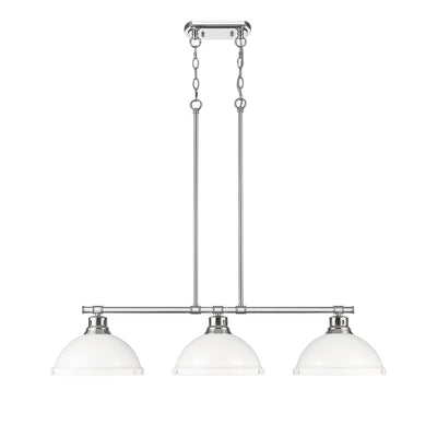 Yep by Golden Lighting Duncan 3-light Island Light in Pewter and Matte White shade - - Golden Lighting