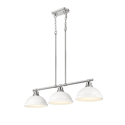 Yep by Golden Lighting Duncan 3-light Island Light in Pewter and Matte White shade - - Golden Lighting