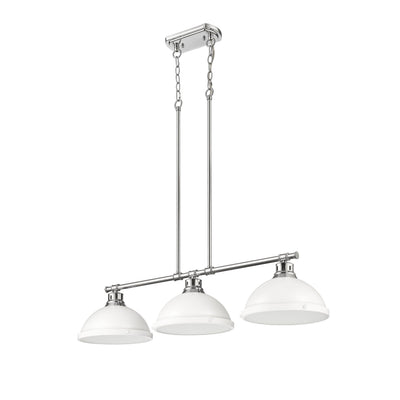 Yep by Golden Lighting Duncan 3-light Island Light in Pewter and Matte White shade - - Golden Lighting