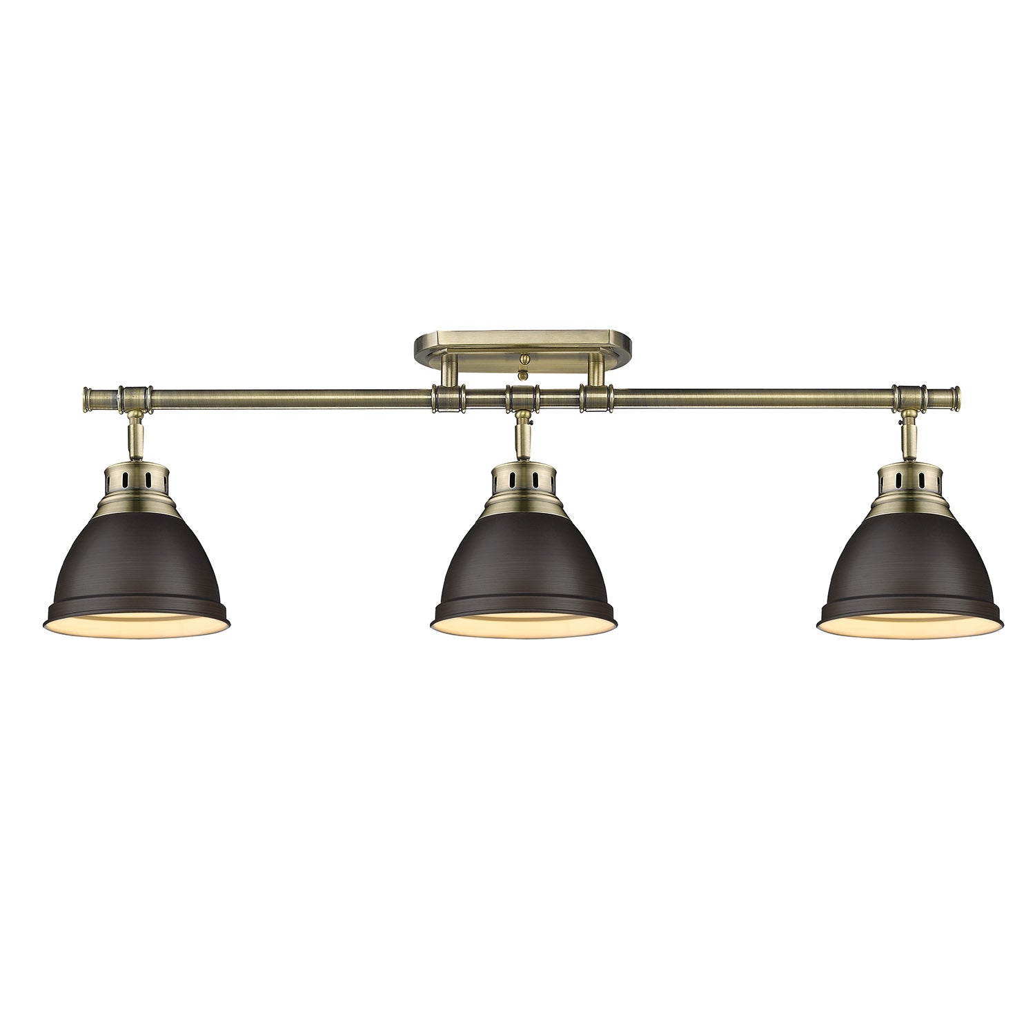 Yep by Golden Lighting Duncan 3-light Semi-Flush Mount in Aged Brass and Rubbed Bronze shade - - Golden Lighting