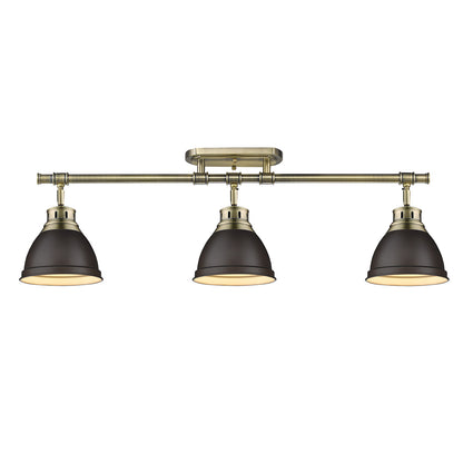 Yep by Golden Lighting Duncan 3-light Semi-Flush Mount in Aged Brass and Rubbed Bronze shade - - Golden Lighting