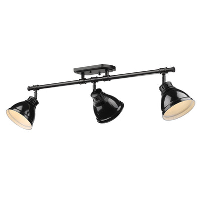 Yep by Golden Lighting Duncan 3-light Semi-Flush Mount in Matte Black and Black shade - - Golden Lighting