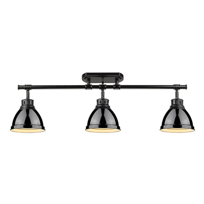 Yep by Golden Lighting Duncan 3-light Semi-Flush Mount in Matte Black and Black shade - - Golden Lighting