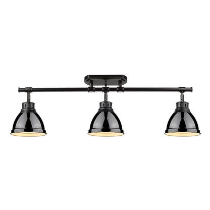 Yep by Golden Lighting Duncan 3-light Semi-Flush Mount in Matte Black and Black shade - - Golden Lighting