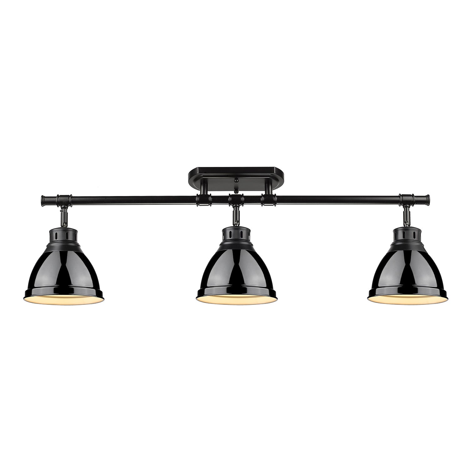 Yep by Golden Lighting Duncan 3-light Semi-Flush Mount in Chrome and Matte Black shade - - Golden Lighting