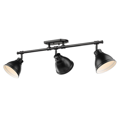 Yep by Golden Lighting Duncan 3-light Semi-Flush Mount in Matte Black - - Golden Lighting