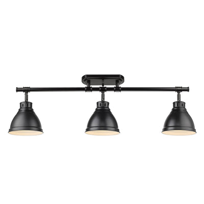 Yep by Golden Lighting Duncan 3-light Semi-Flush Mount in Matte Black - - Golden Lighting