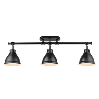 Yep by Golden Lighting Duncan 3-light Semi-Flush Mount in Matte Black - - Golden Lighting