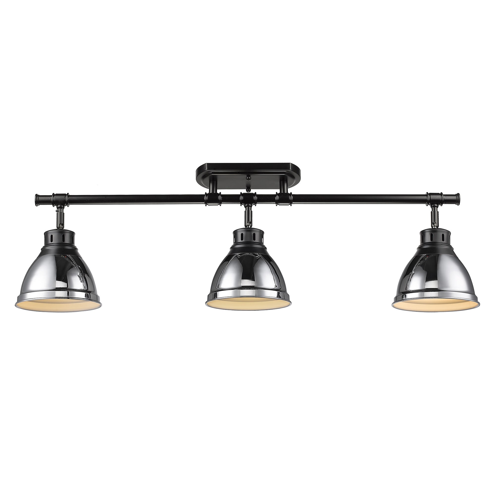 Yep by Golden Lighting Duncan 3-light Semi-Flush Mount in Matte Black and Chrome shade - - Golden Lighting