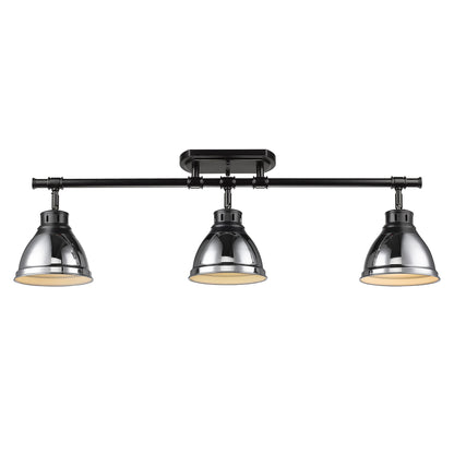 Yep by Golden Lighting Duncan 3-light Semi-Flush Mount in Matte Black and Chrome shade - - Golden Lighting
