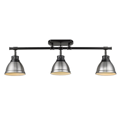 Yep by Golden Lighting Duncan 3-light Semi-Flush Mount in Matte Black and Pewter shade - - Golden Lighting