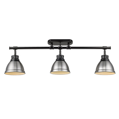 Yep by Golden Lighting Duncan 3-light Semi-Flush Mount in Matte Black and Pewter shade - - Golden Lighting